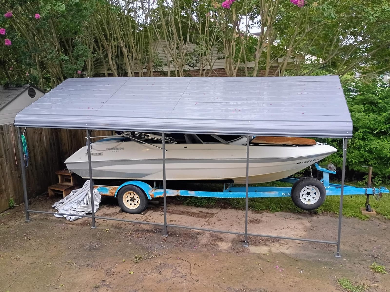 Shintenchi 12x20 FT Metal Carport, Oversized Carport Garage with Enhanced Base, Outdoor Galvanized Car Shelter, Heavy Duty Carports Canopy, for Car, Boats and Tractors, Grey customer photo 2