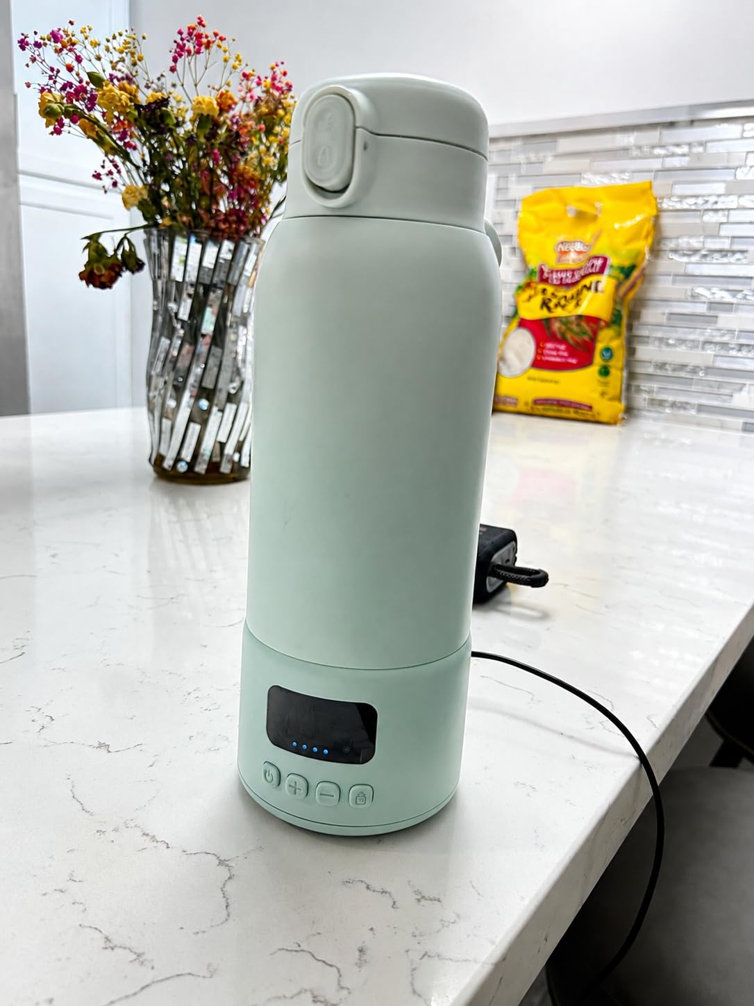 Portable Bottle Warmer for Travel, Fast Heating for Breast Milk & Water, 17oz, Long‑Lasting Battery, 316 Stainless Steel, 6H Keep Warm, Portable Milk Warmer for On‑the‑Go & Night Feedings customer photo 2