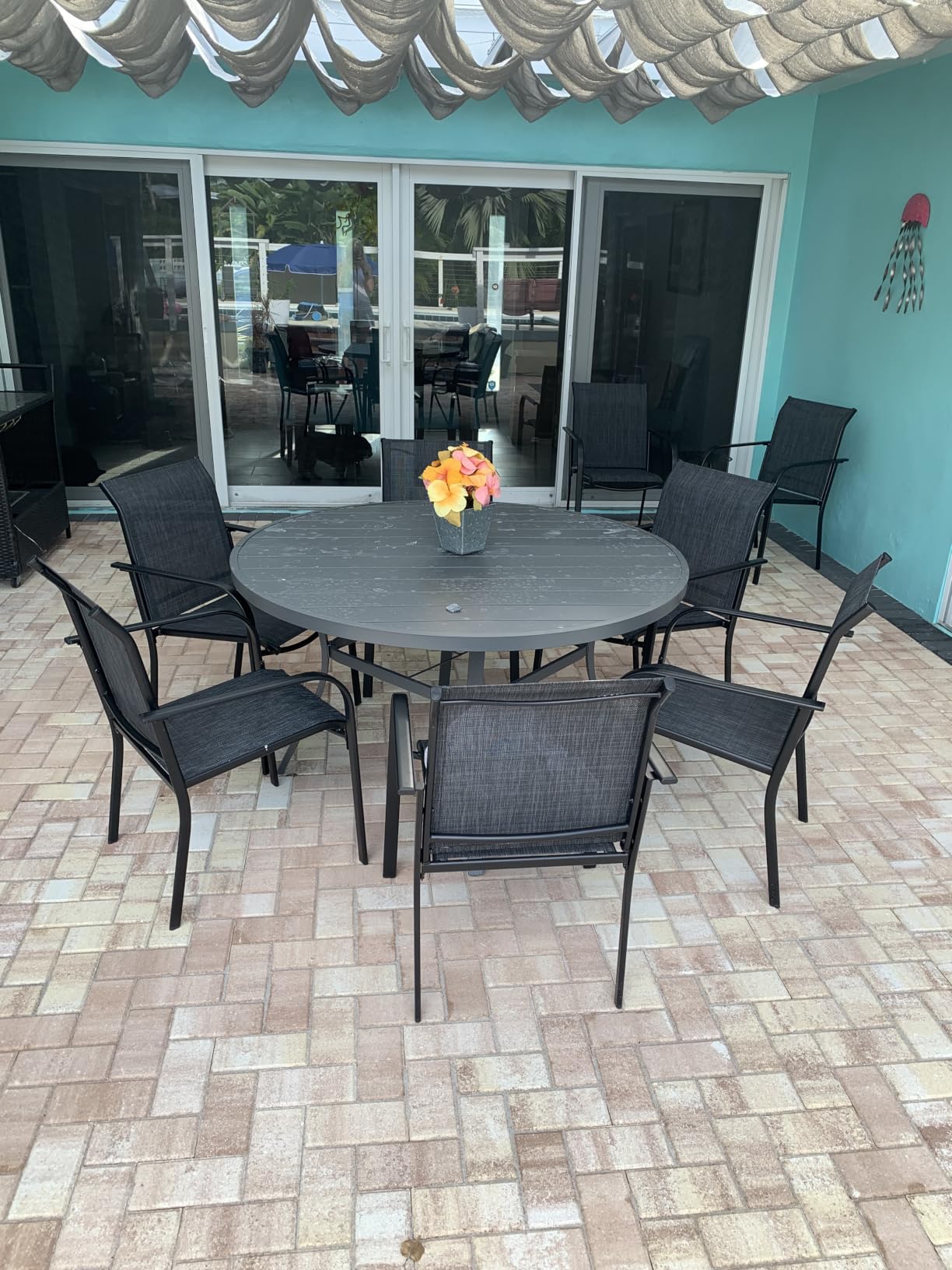 DIFY 7 Pieces Outdoor Patio Dining Set for 6, 59.2