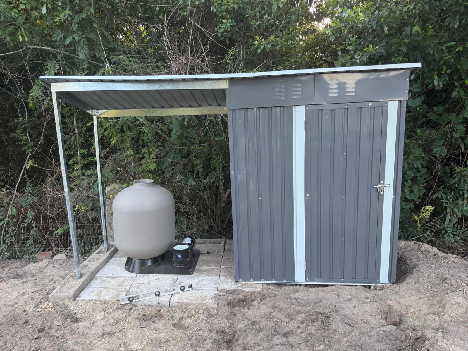 YOPTO 4×8 FT Lean-to Metal Shed with Steel Foundation Frame customer photo 1