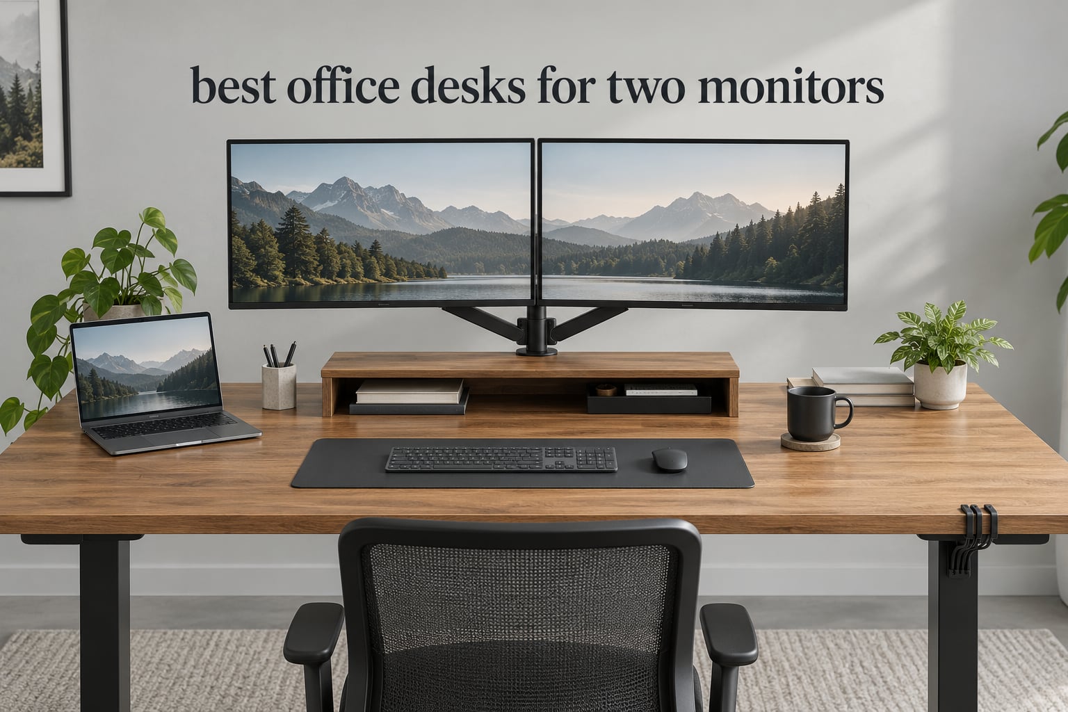 best office desks for two monitors