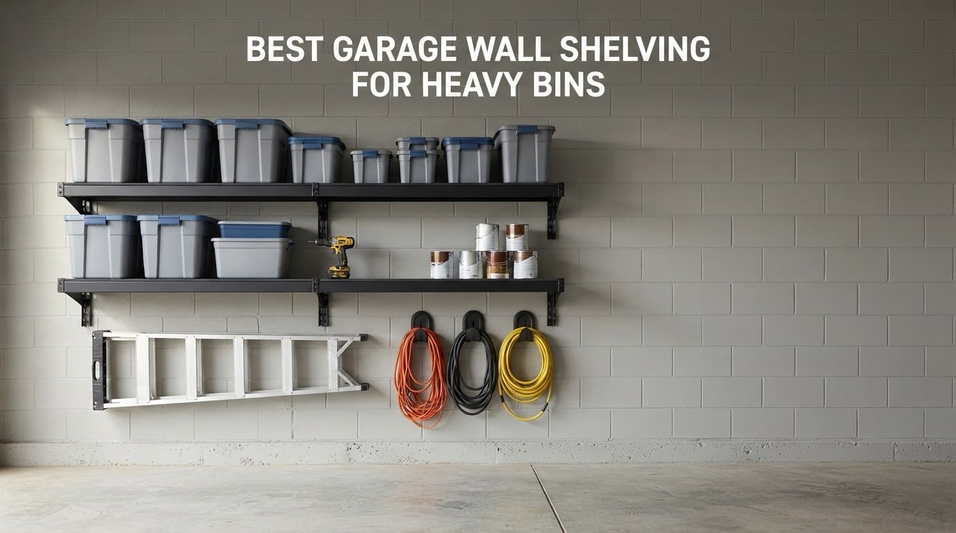 best garage wall shelving for heavy bins